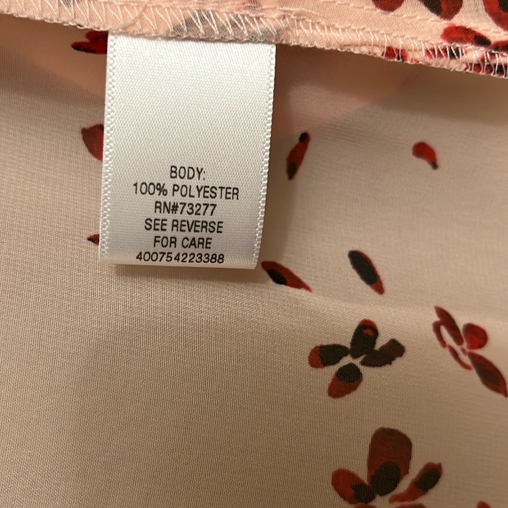 New Candie's Cherry Blossom Sheer Button Down Collared gold button accent NWT - Picture 2 of 8